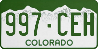 CO license plate 997CEH