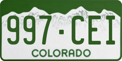 CO license plate 997CEI