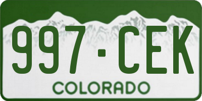 CO license plate 997CEK