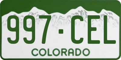 CO license plate 997CEL