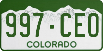 CO license plate 997CEO