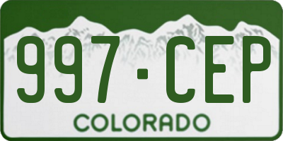 CO license plate 997CEP