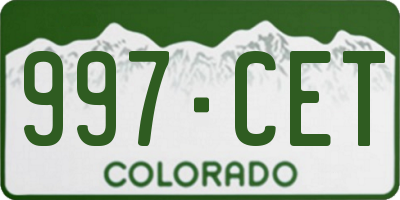 CO license plate 997CET
