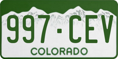 CO license plate 997CEV