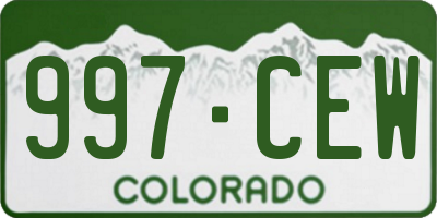 CO license plate 997CEW