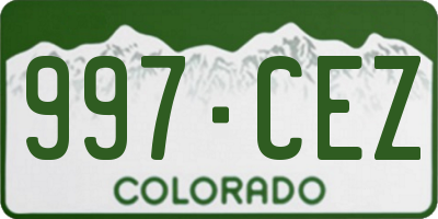 CO license plate 997CEZ