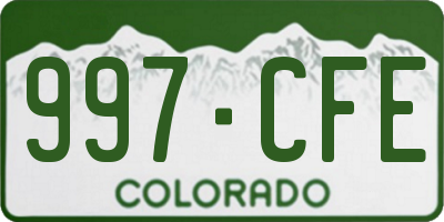 CO license plate 997CFE
