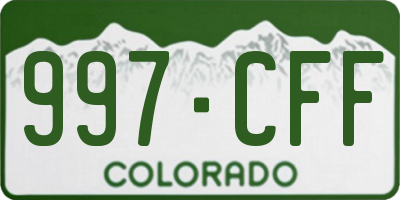 CO license plate 997CFF