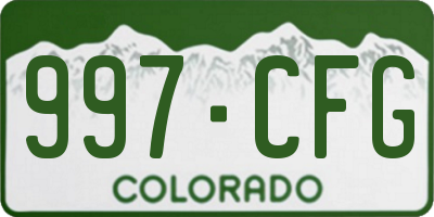 CO license plate 997CFG