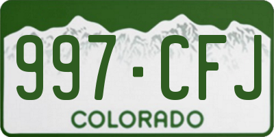 CO license plate 997CFJ