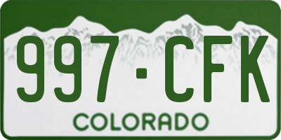 CO license plate 997CFK