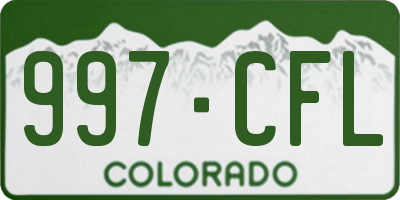 CO license plate 997CFL