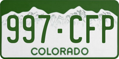 CO license plate 997CFP