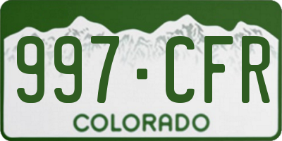 CO license plate 997CFR