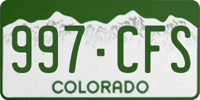 CO license plate 997CFS