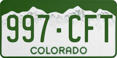 CO license plate 997CFT