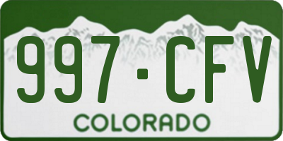 CO license plate 997CFV