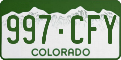 CO license plate 997CFY