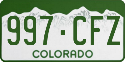 CO license plate 997CFZ
