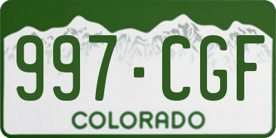 CO license plate 997CGF