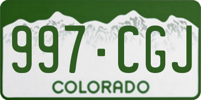 CO license plate 997CGJ
