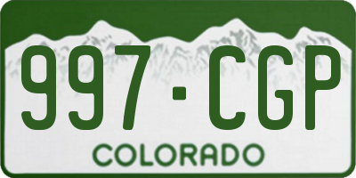 CO license plate 997CGP