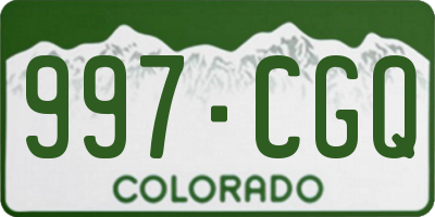 CO license plate 997CGQ