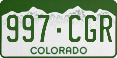 CO license plate 997CGR