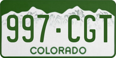 CO license plate 997CGT