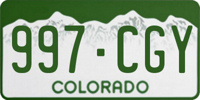 CO license plate 997CGY