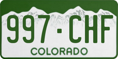 CO license plate 997CHF