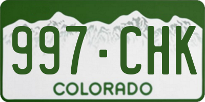 CO license plate 997CHK