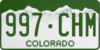 CO license plate 997CHM