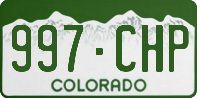 CO license plate 997CHP