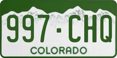 CO license plate 997CHQ