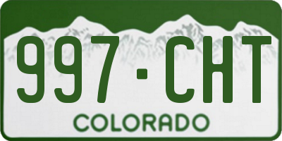 CO license plate 997CHT