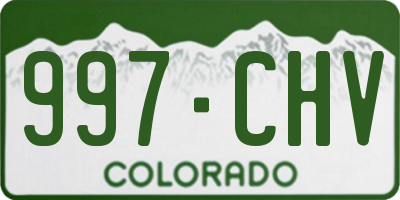 CO license plate 997CHV