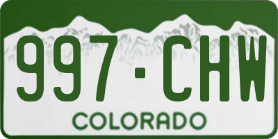 CO license plate 997CHW