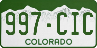 CO license plate 997CIC