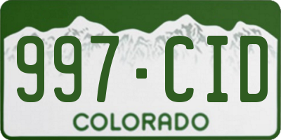 CO license plate 997CID