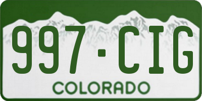 CO license plate 997CIG