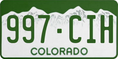 CO license plate 997CIH