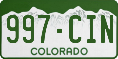 CO license plate 997CIN