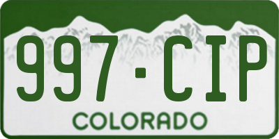 CO license plate 997CIP
