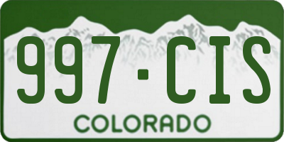 CO license plate 997CIS
