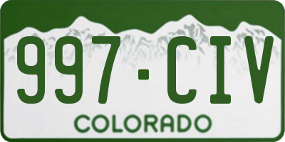 CO license plate 997CIV