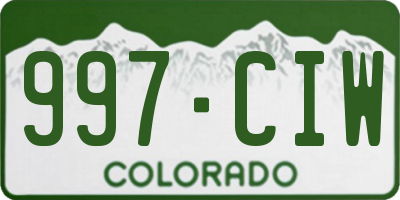CO license plate 997CIW