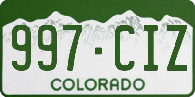 CO license plate 997CIZ