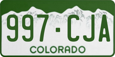 CO license plate 997CJA
