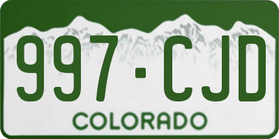 CO license plate 997CJD